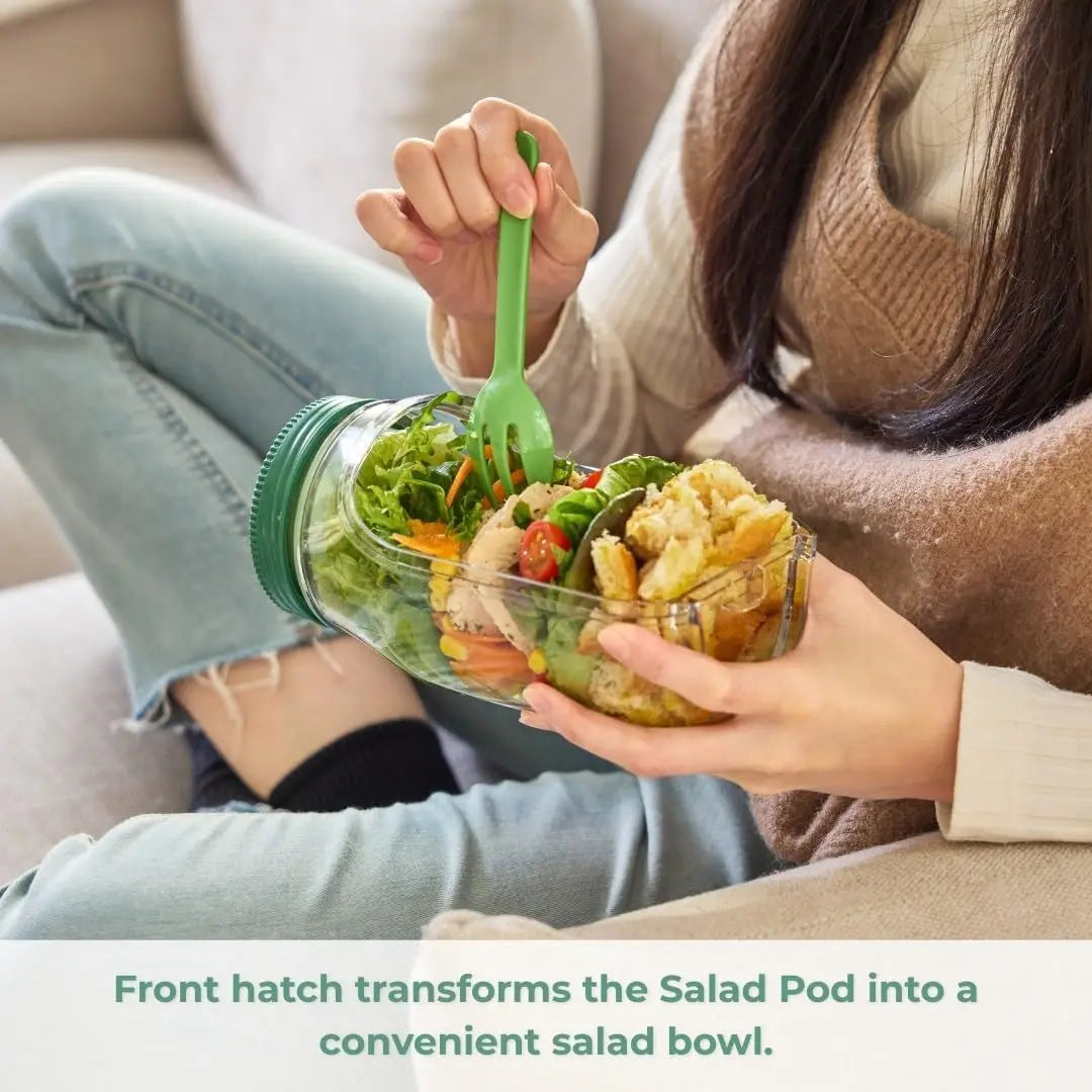 Leakproof Salad Box Plastic Salad Container with Side-opening Cover Portable Breakfast Fruit Storage Box for Picnic Home Office