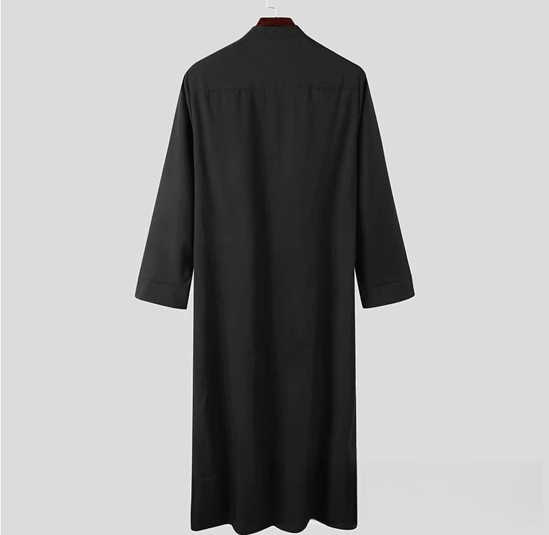2026 Arab Middle East Men's Robe Loose Stand-up Collar New Round Neck Robe