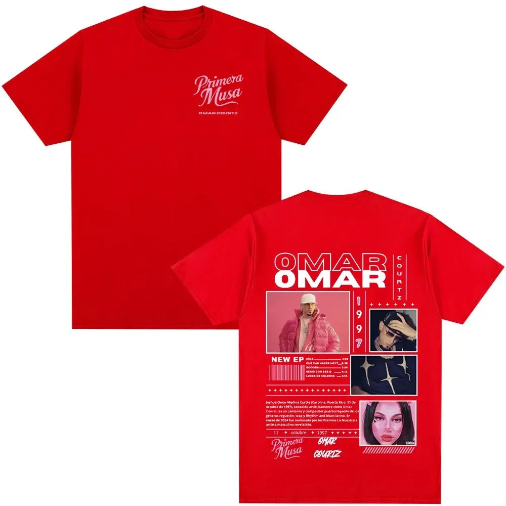 Omar Courtz Primera Musa Album Tour Merch T Shirt Men Women Clothing Hip Hop Fashion T-shirt Casual Cotton Short Sleeve T-shirts