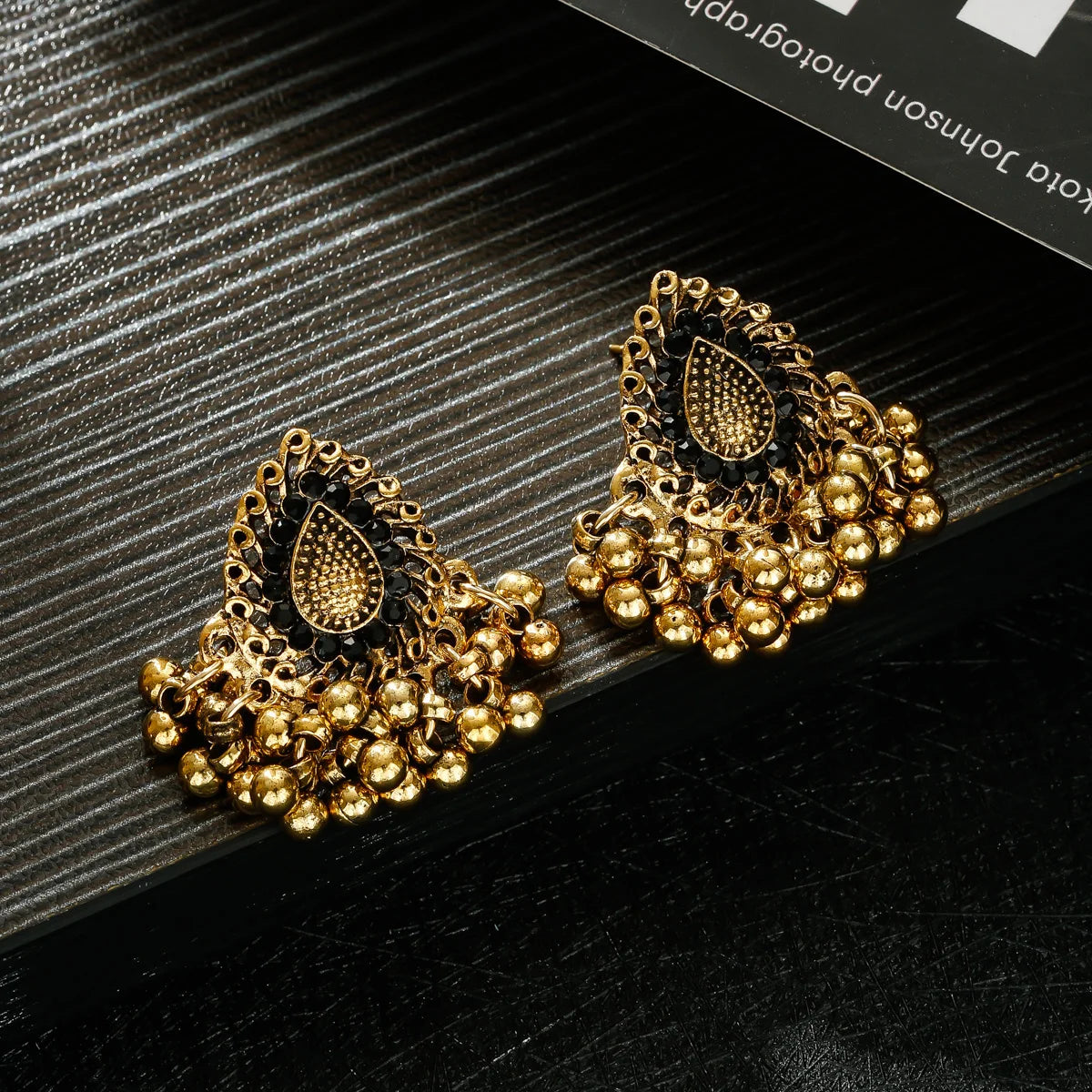 Bohemian Ethnic Tear Drop Pendientes Earrings Women Vintage Yellow Crystal Beads Tassel Dangle Earrings Indian Jewelry Bijoux