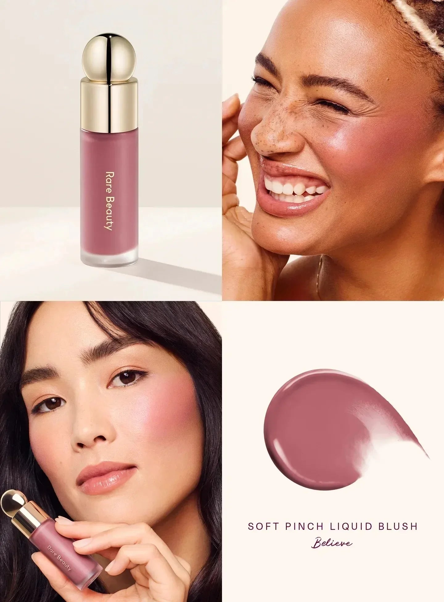 Rare Beauty Liquid Blush Luminous Powder Blush Bouncy Blush Vulnerable Melting Blush Long Lasting Transfer-proof Smudge-proof