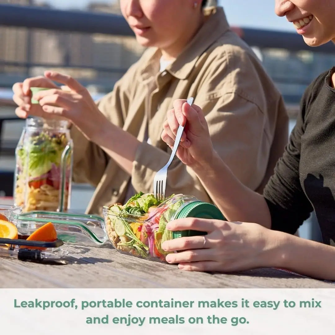 Leakproof Salad Box Plastic Salad Container with Side-opening Cover Portable Breakfast Fruit Storage Box for Picnic Home Office