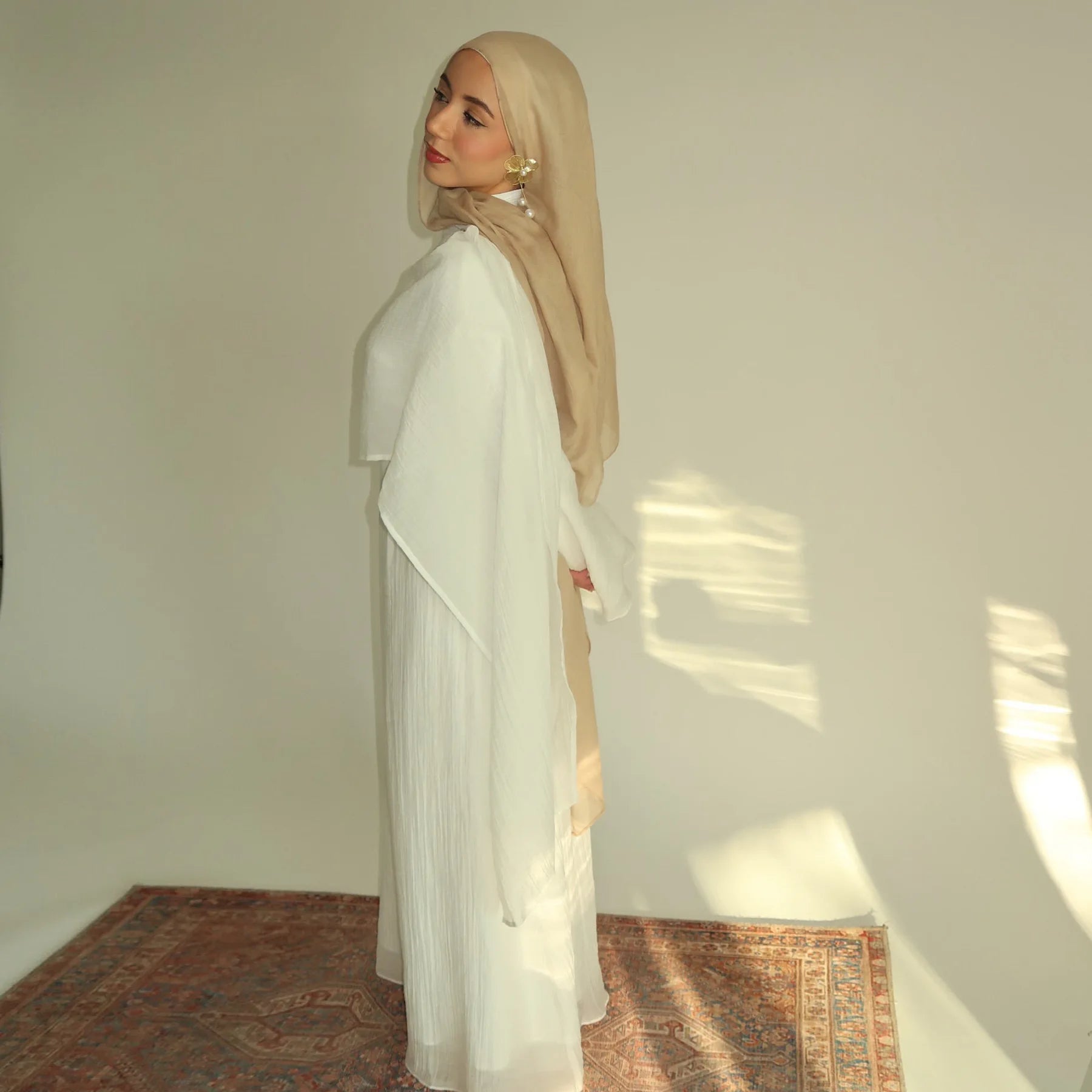 Two Piece Middle East Muslim Cardigan Set for Women Ramadan Eid Dubai Modest Abaya Dress Elegant Islam Solid Turkey Robe Outfit