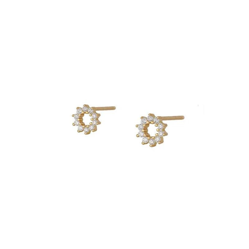 Vintage Stainless Steel Zircon Star Hoop Earrings for Women French Design 18K Gold Plated Chain Earring Punk Unisex Rock Jewelry