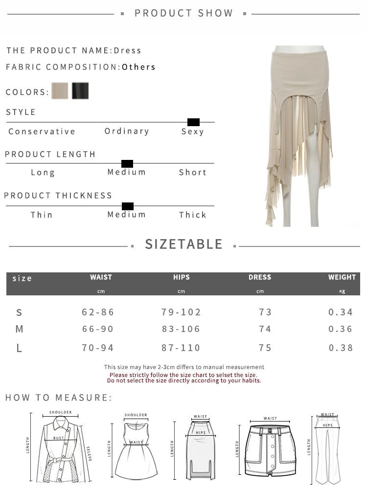 Nibber 2024 Summer Solid Color Simple All-match Casual Sexy Fimbriate High Street Trendy Cool Women's Laminated Ruffled Skirt