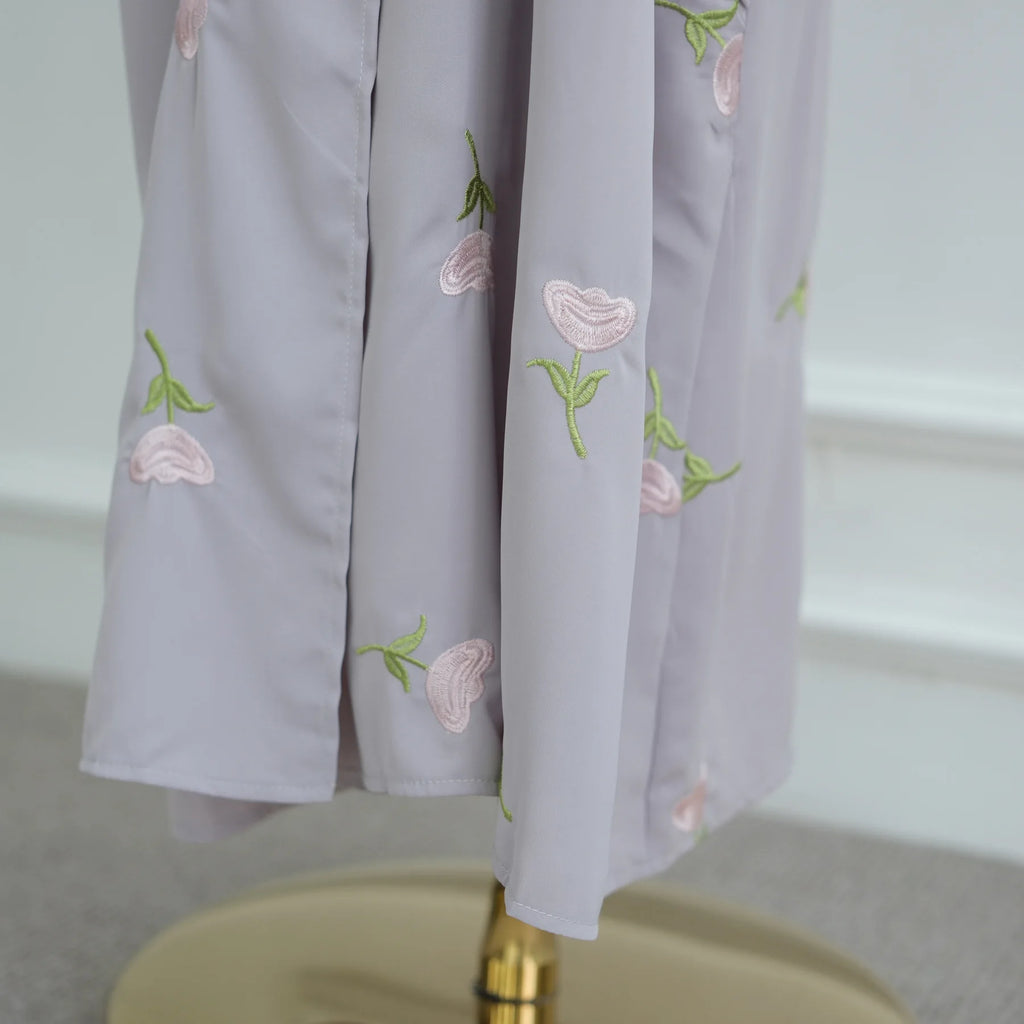 Eid Luxury Floral Embroidery Abaya Kimono Dubai Cardigan Muslim Party Dress Abayas for Women Turkish Islamic Clothes Kaftan Robe
