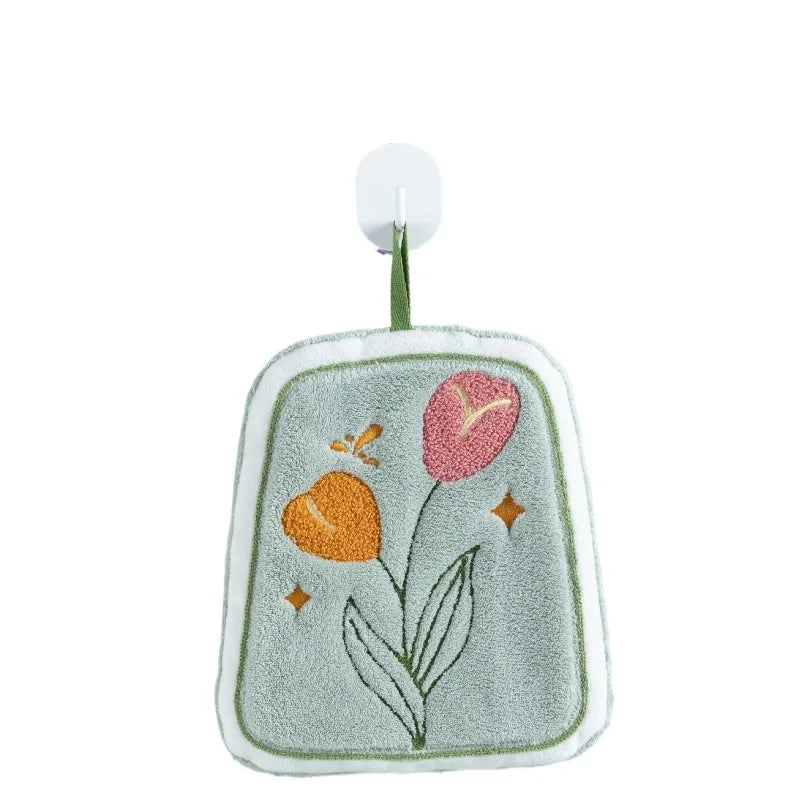 1PC The Flower Shape Is Not Smelly or Moldy The Hand Towel Can Be Hung The Thickened Absorbent Coral Velvet Small Square Towel