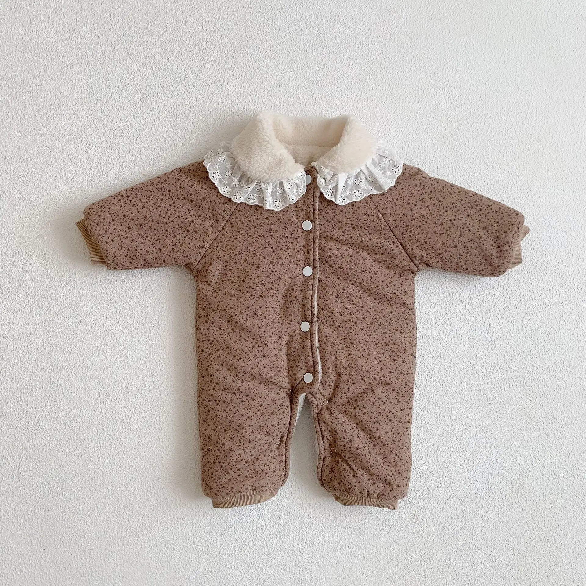 2025 Winter Plush Thicken Baby Romper Toddler Girls Boys Jumpsuit One-Pieces Bodysuits Baby Padded Thickened Crawling Suit