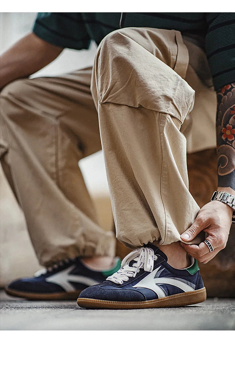 Maden Retro 70S Patchwork Upper Casual Shoes for Men Rubber Sole Lightweight Non-slip Sports Casual Sneakers Comfortable Shoes