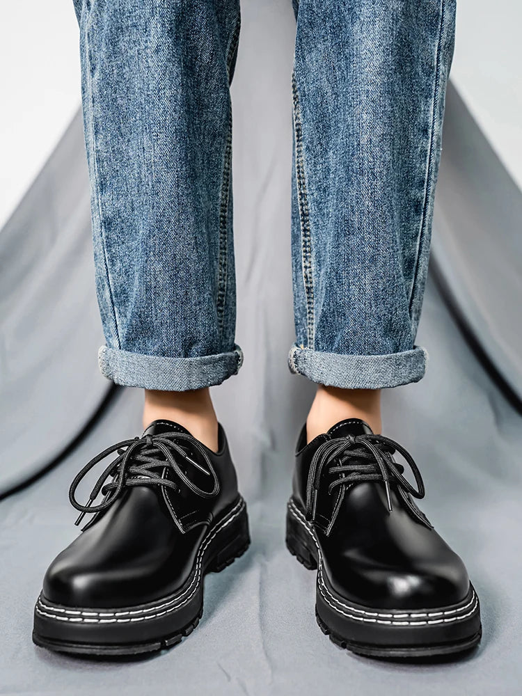 Men's Casual Loafers Black Fashionable Dress Shoes Elegant Formal Footwear Comfortable Slip-On Footgear