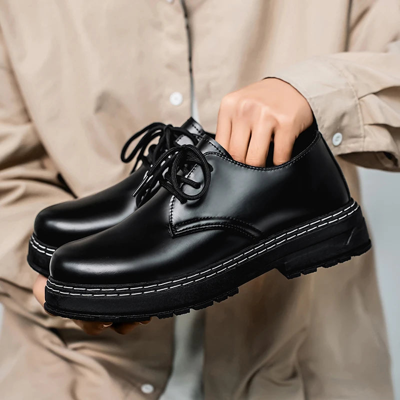 Men's Casual Loafers Black Fashionable Dress Shoes Elegant Formal Footwear Comfortable Slip-On Footgear