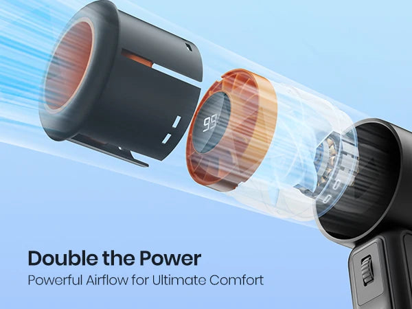 5000mAh Handheld USB Turbo Fan Super Strong Wind Infinite Gear Adjustment Long Battery Life Rechargeable Multipurpose Pocket Fan