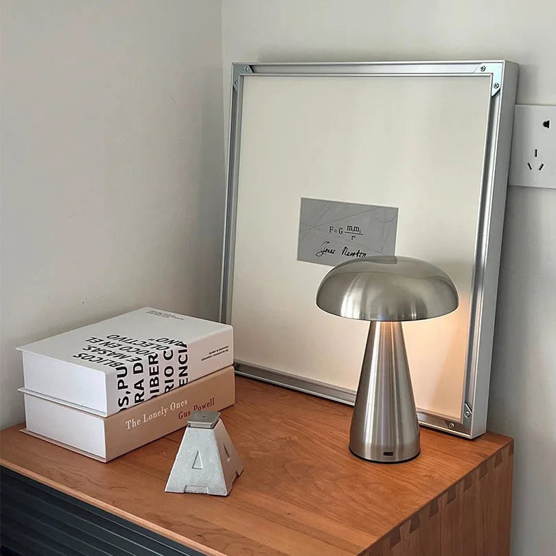 LED Table Lamp Retro Mushroom  Touch Sensor Bedside Lamp Rechargeable Reading Lights For Bedroom Restaurant Bar Decor Lighting