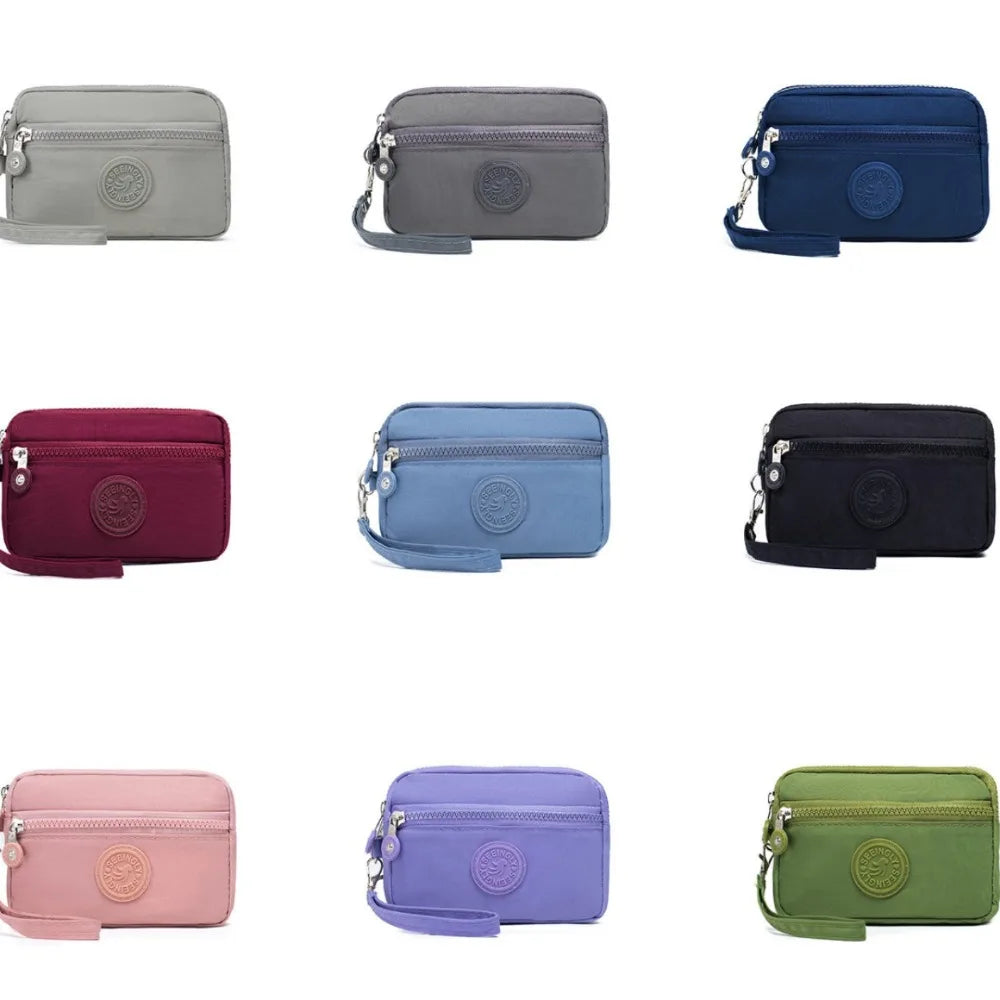 Waterproof Double Layers Zipper Coin Bags Purse Large Capacity Wallet Pouch Card Holder Bank ID Credit Card Keys  Storage Bags