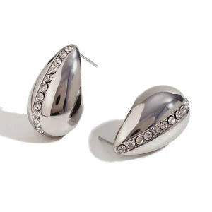 E.B.belle Water Droplet Series Earrings Stainless Steel 18K Gold Plated Women Statement Jewelry Accessories