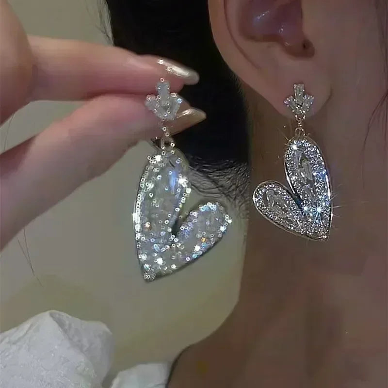Concave Convex Uneven Ear Accessories Alloy Gift For Women's Gift Gold Colour Earring Ear Stud Heart Earrings Fashion Jewelry