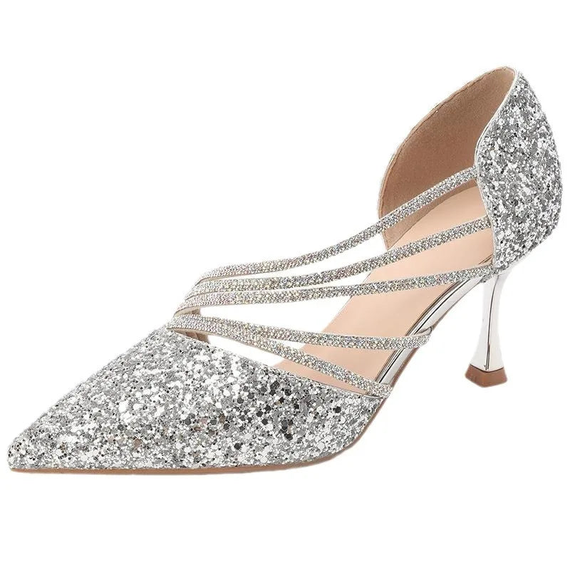 Fashion Sexy Ladies Party Sandals High Heels 2025 Pointed Toe Shin Women Pumps Summer Hot Sale Sandals 34-43 Sandalias De Mujer
