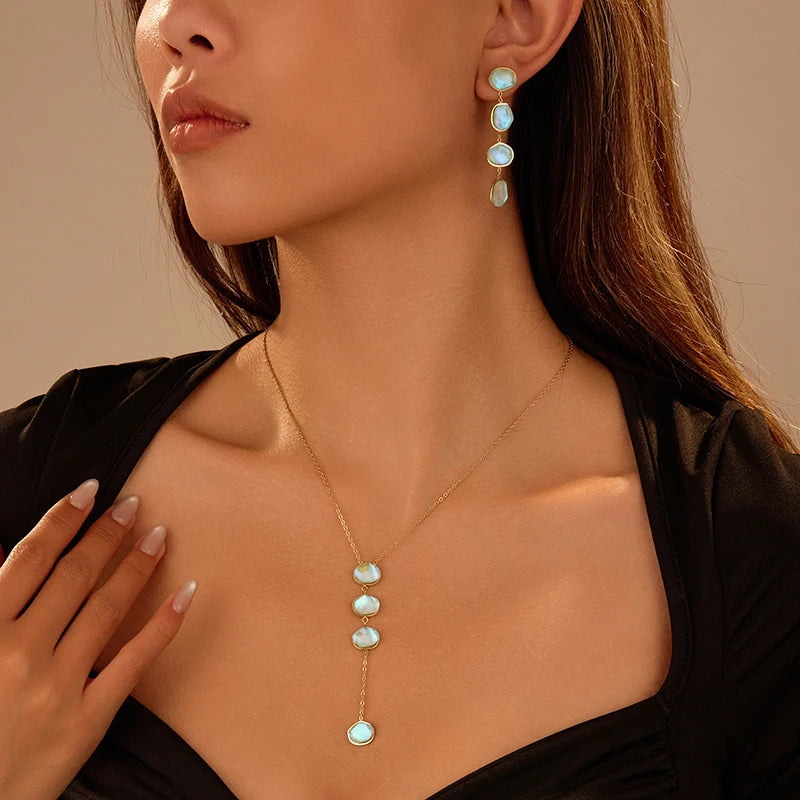 PAPERPLUS | Mint Green Dangle Earrings Stainless Steel Women Summer Charm Jewelry Resin Fashion Wholesale