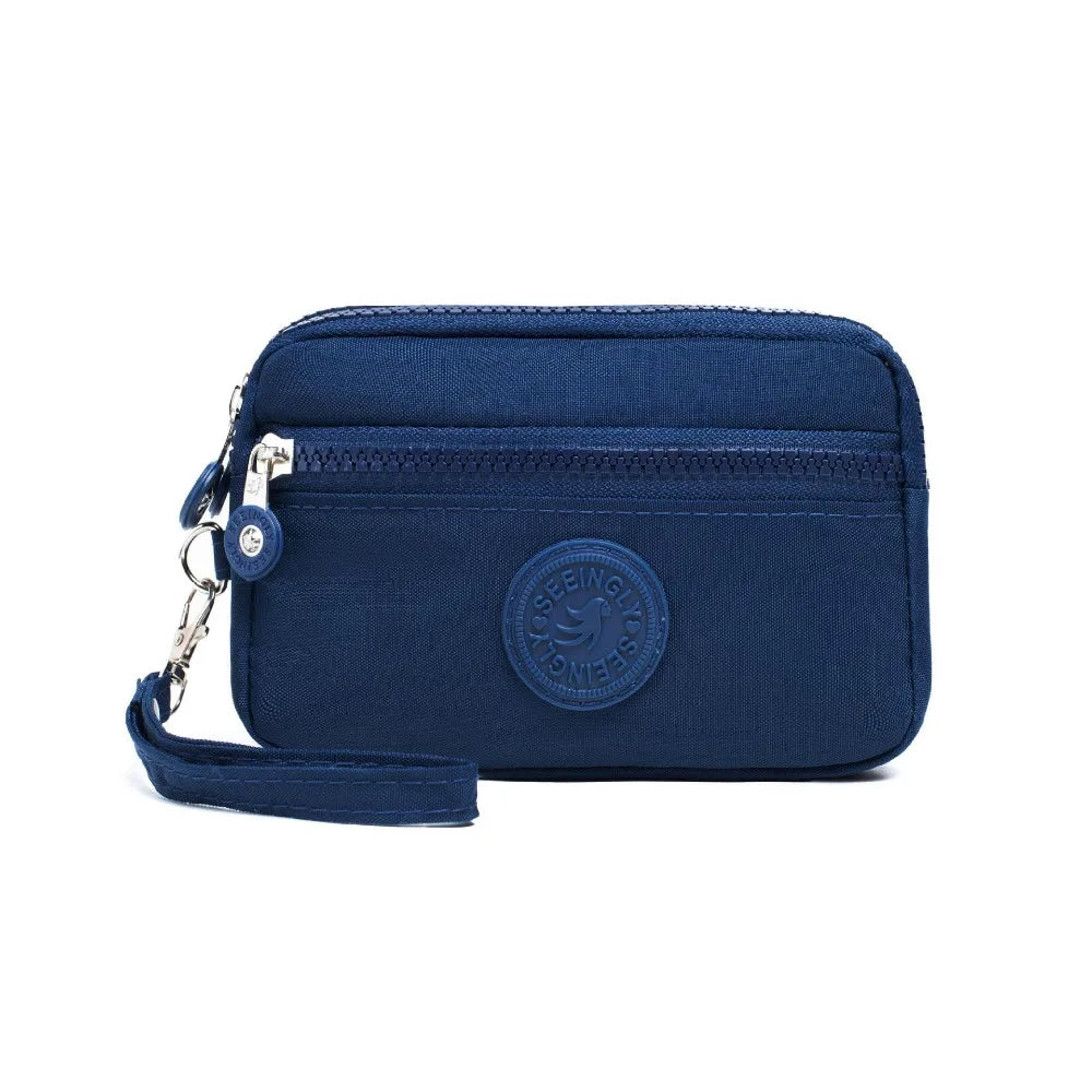 Waterproof Double Layers Zipper Coin Bags Purse Large Capacity Wallet Pouch Card Holder Bank ID Credit Card Keys  Storage Bags