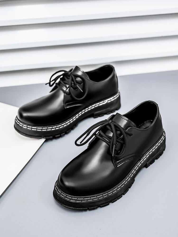Men's Casual Loafers Black Fashionable Dress Shoes Elegant Formal Footwear Comfortable Slip-On Footgear