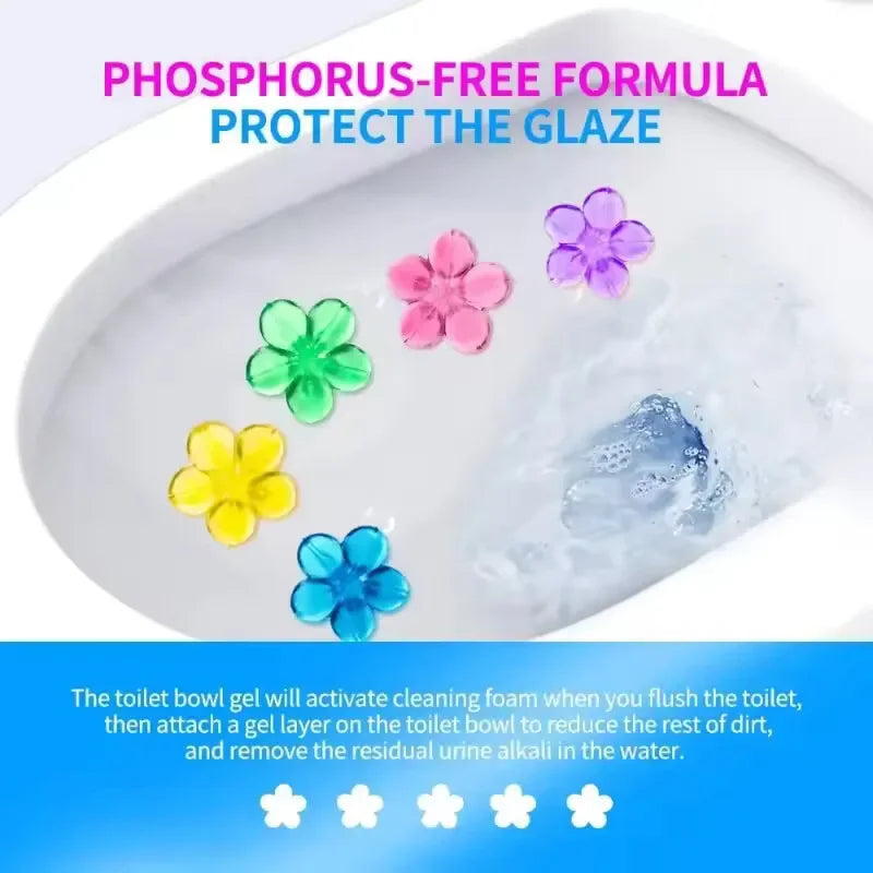 Toilet Gel 1Pc/12 Count Toilet Bowl Gel Stamp 6 Kinds Of Scent Toilet Cleaner Gel Stamp Kit Air Freshener Flower Fragrance