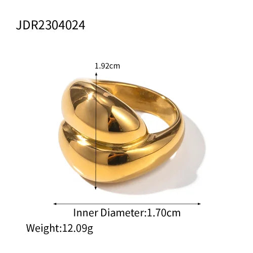Stainless Steel Chubby Rings for Women With Zircon Shell Understated Delicate Female Engagement Jewelry