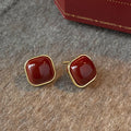 Coffee women fashionable earrings simple exquisite square geometric pattern new style jewelry birthday party gifts