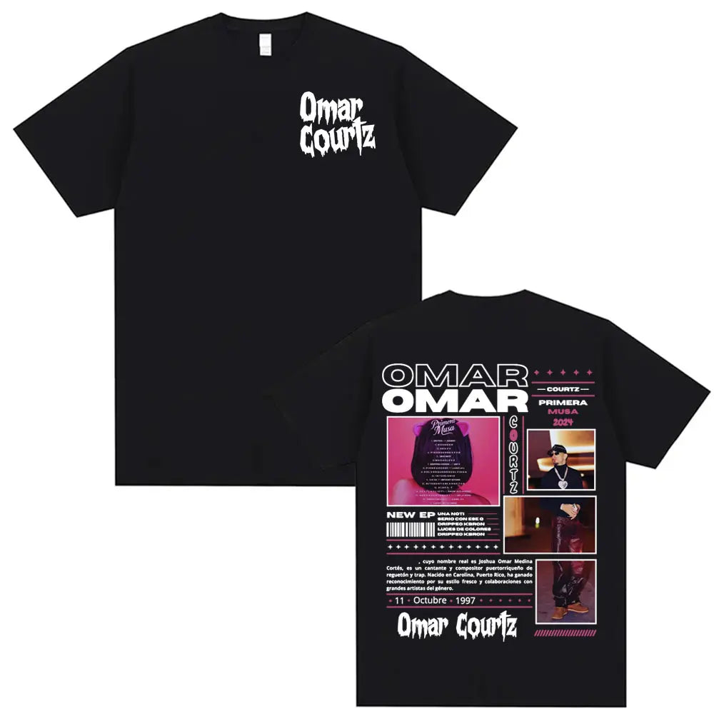 Rapper Omar Courtz Primera Musa 2025 Graphic T-shirts Men Women Vintage 90s Hip Hop Gothic T Shirt Summer Tops Oversized T-shirt