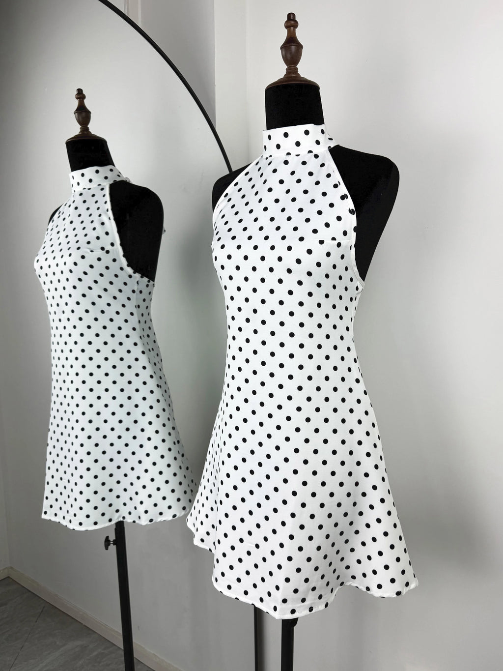 Tuularose Fashion Polka Dot Dress Vintage High Waist Sleeveless Backless Neck Lace-up Dress Sexy Party Luxury Women Dresses Y2k