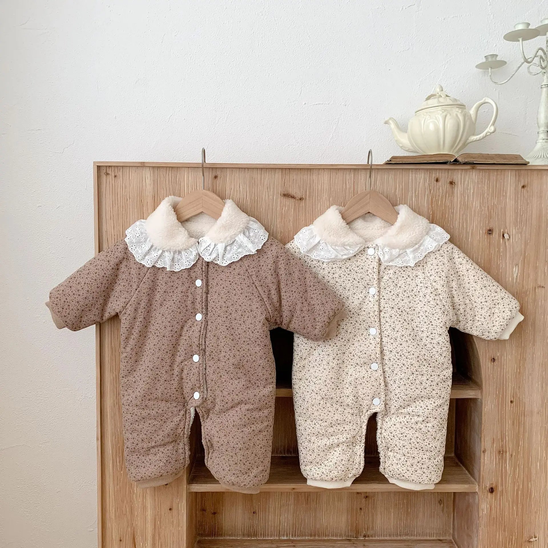 2025 Winter Plush Thicken Baby Romper Toddler Girls Boys Jumpsuit One-Pieces Bodysuits Baby Padded Thickened Crawling Suit