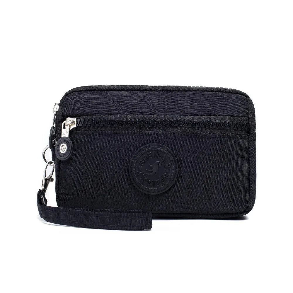 Waterproof Double Layers Zipper Coin Bags Purse Large Capacity Wallet Pouch Card Holder Bank ID Credit Card Keys  Storage Bags