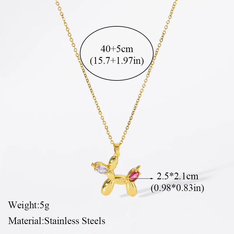 EILIECK 316L Stainless Steel Gold Color Shell Starfish Zircon Pendant Necklace For Women Fashion New Gift Neck Chain Jewelry