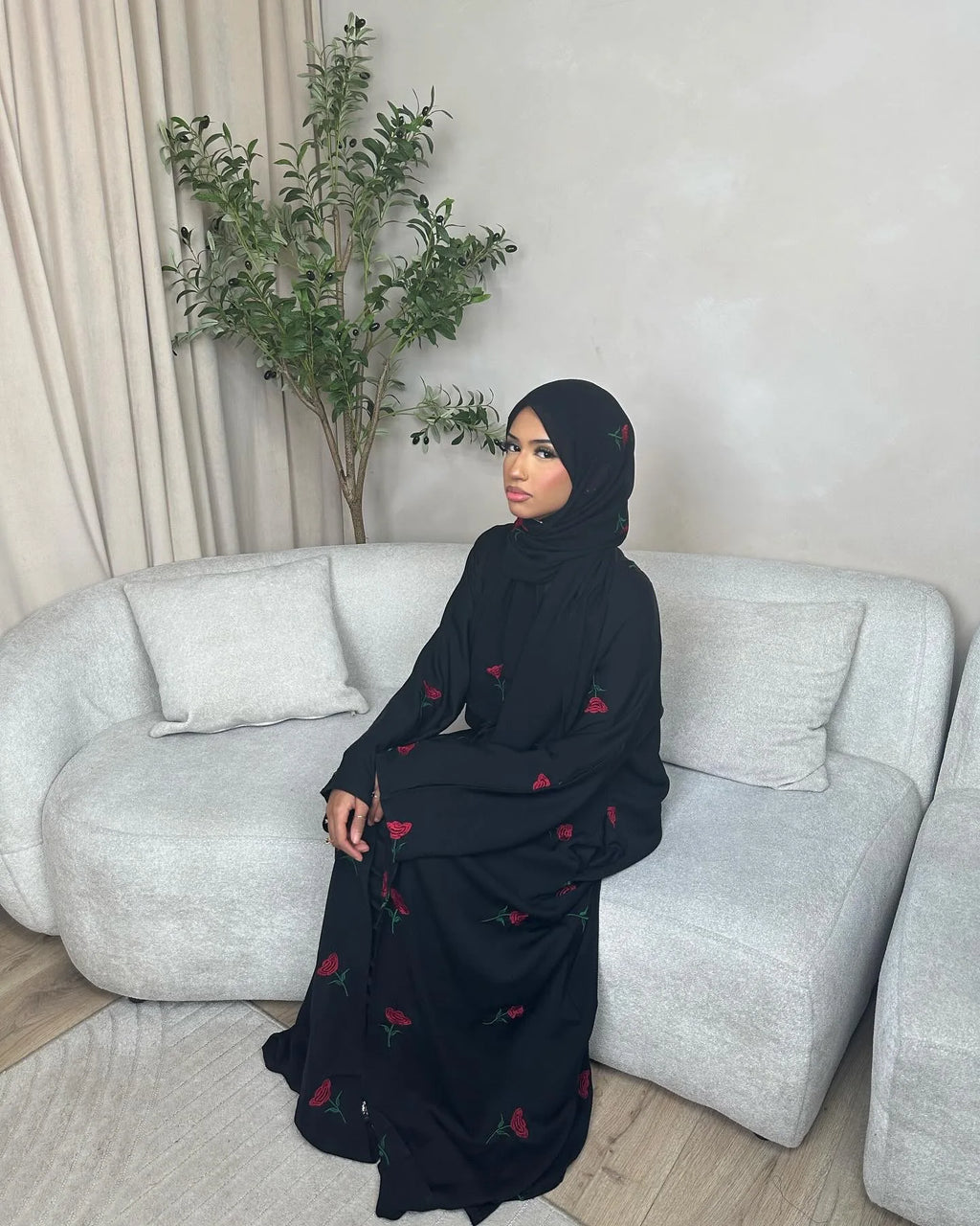 Eid Luxury Floral Embroidery Abaya Kimono Dubai Cardigan Muslim Party Dress Abayas for Women Turkish Islamic Clothes Kaftan Robe