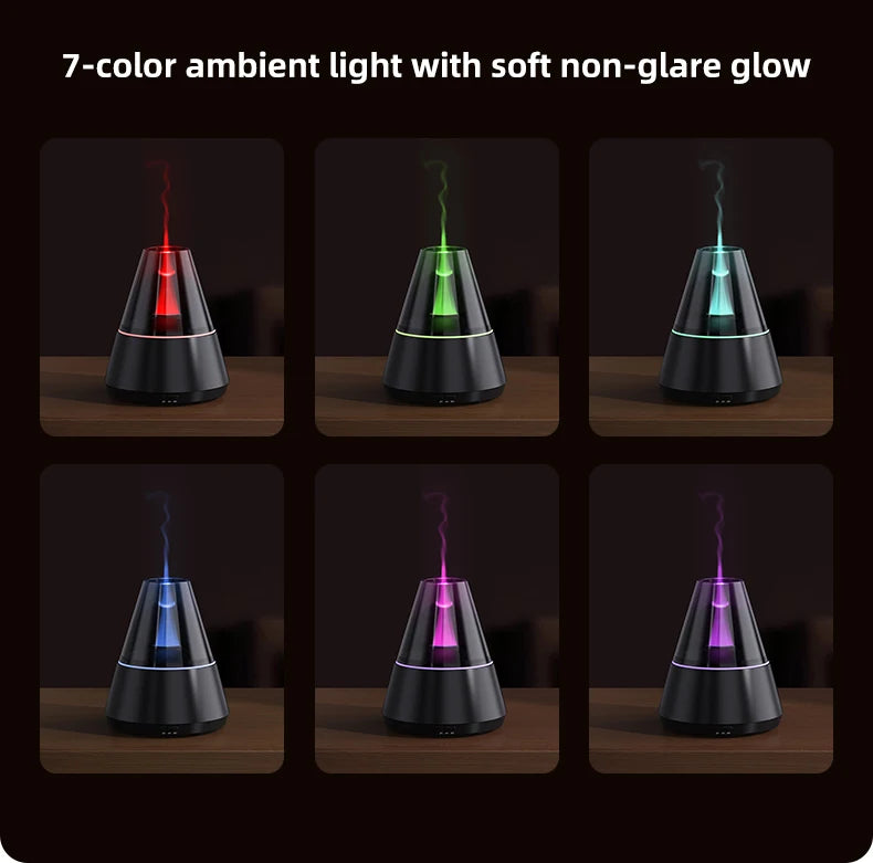 NEWSTYLE Simulated Flame Aroma Diffuser Bonfire Air Humidifier Ultrasonic Cool Mist Maker Fogger LED Essential Oil Lamp Diffuser