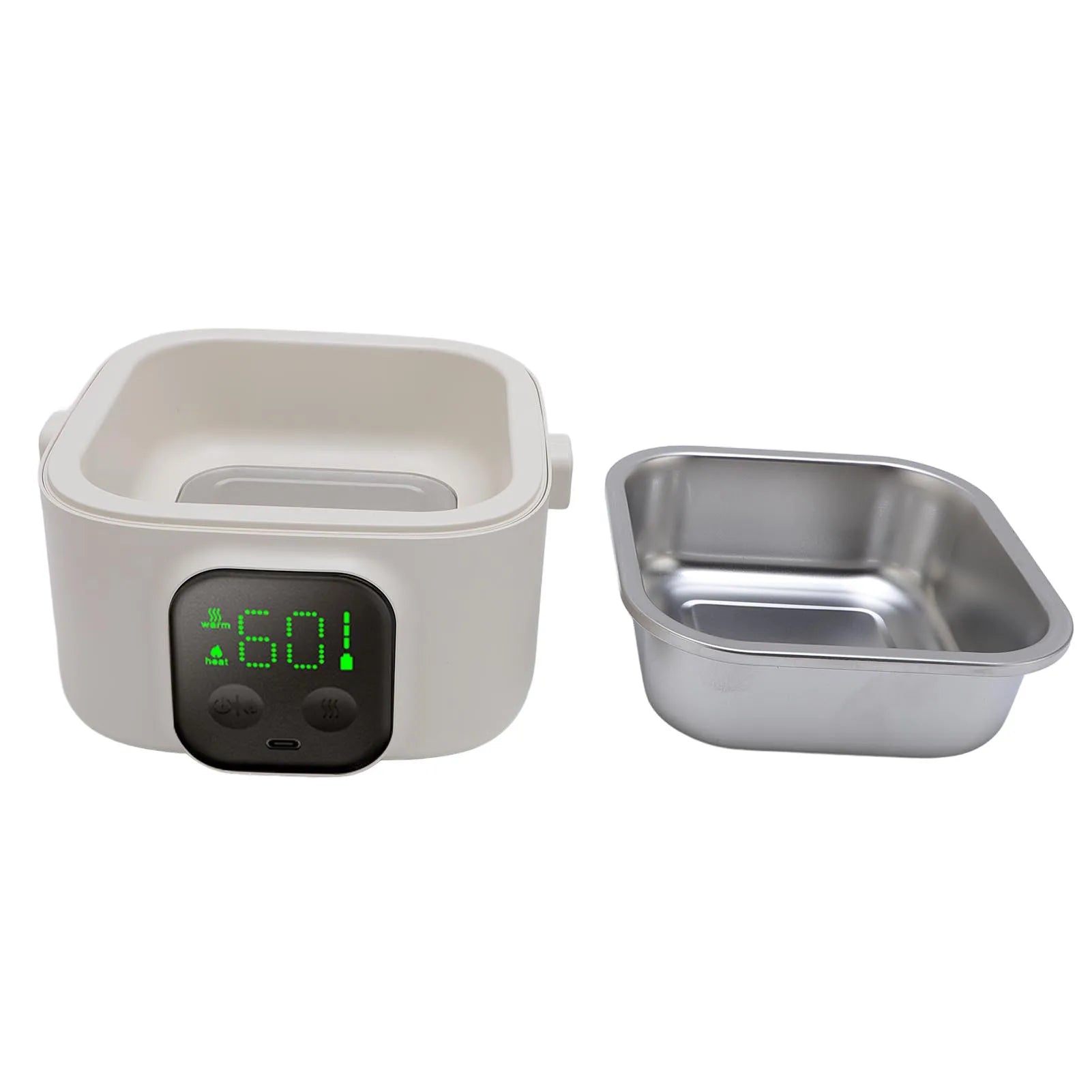 Electric Lunch Box Food Warmer Rechargeable 500ml Insulation Mode Portable Intelligent Constant Temperature Bowl for Camping