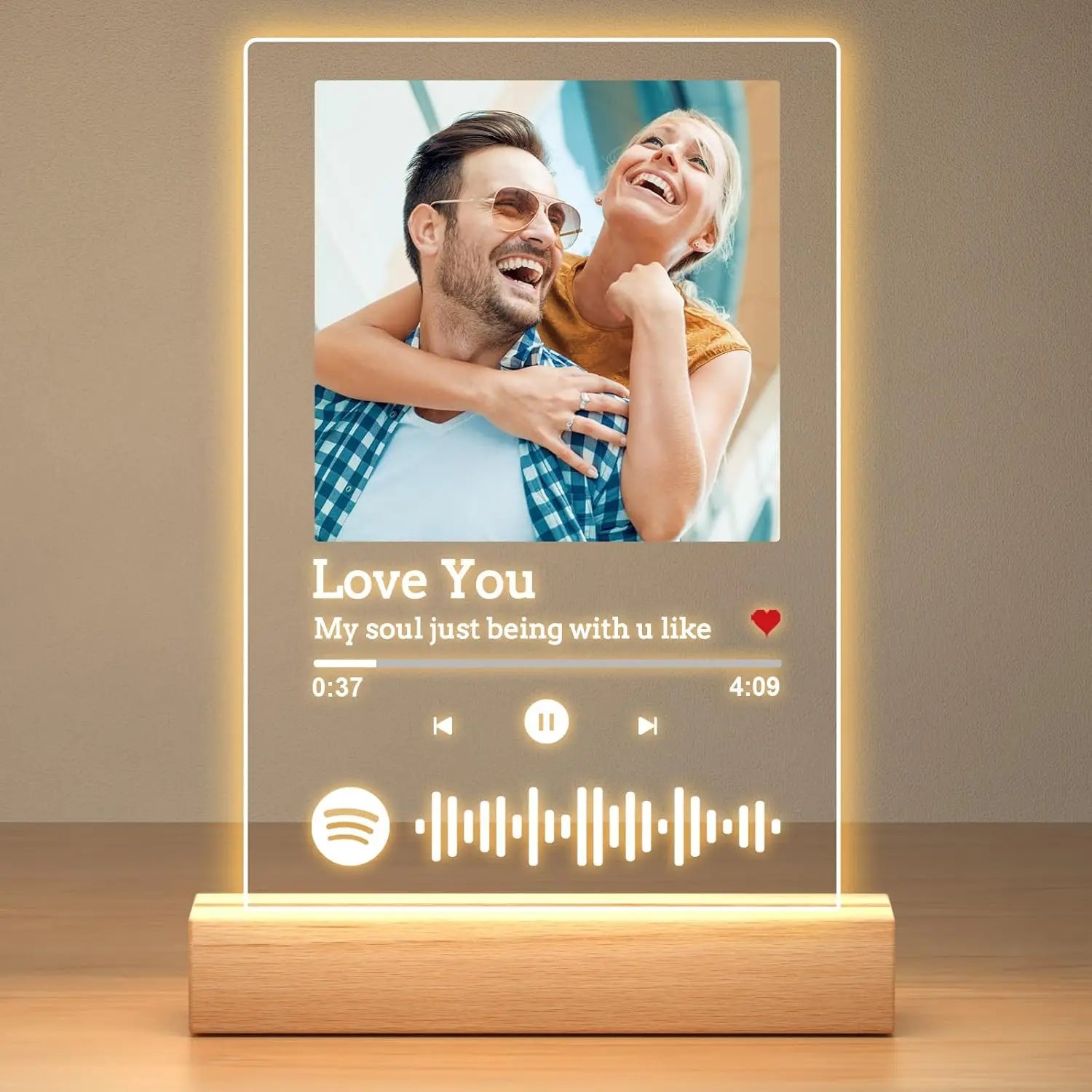 Customized Spotify Music Plaque Gifts For Anniversary Valentine Day Personalized Acrylic Photo Frame Lamp Copule Romantic Gifts