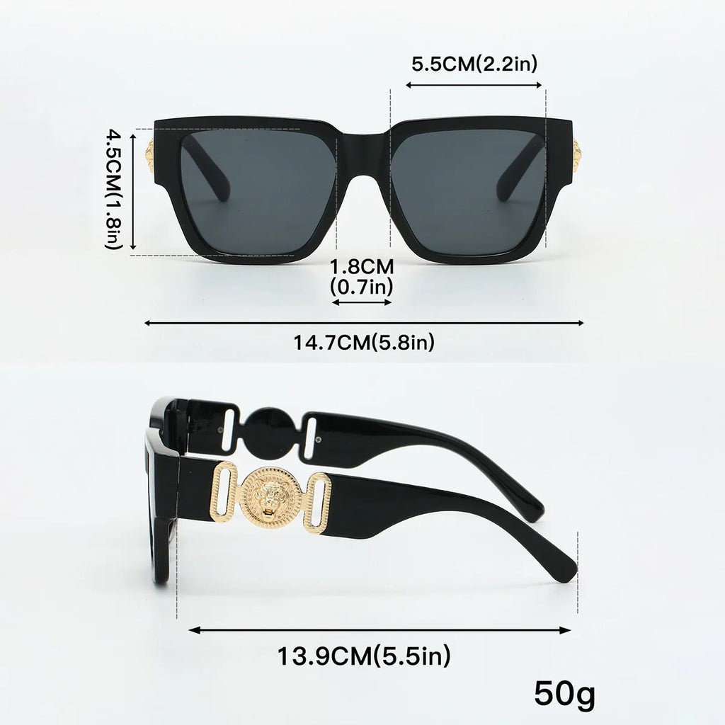 2025 Newest Luxury Sunglasses For Men And Women Square Lion Brand Designer Unisex Glasses Classic Style UV400