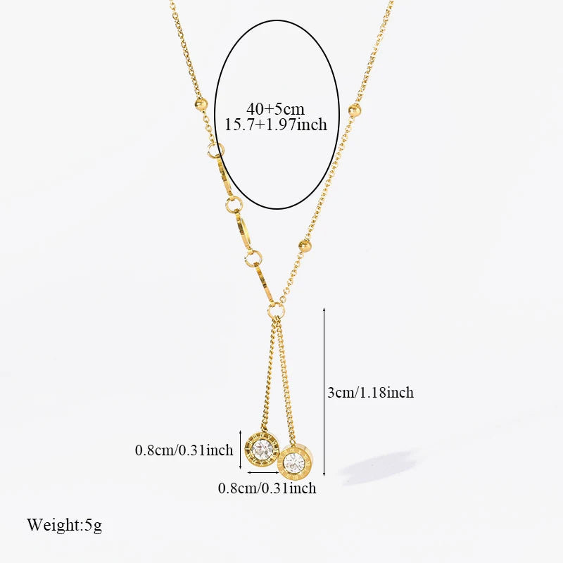 EILIECK 316L Stainless Steel Gold Color Shell Starfish Zircon Pendant Necklace For Women Fashion New Gift Neck Chain Jewelry