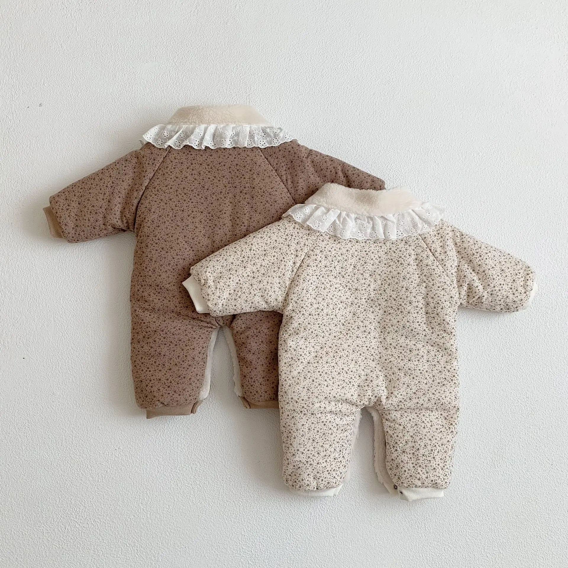 2025 Winter Plush Thicken Baby Romper Toddler Girls Boys Jumpsuit One-Pieces Bodysuits Baby Padded Thickened Crawling Suit