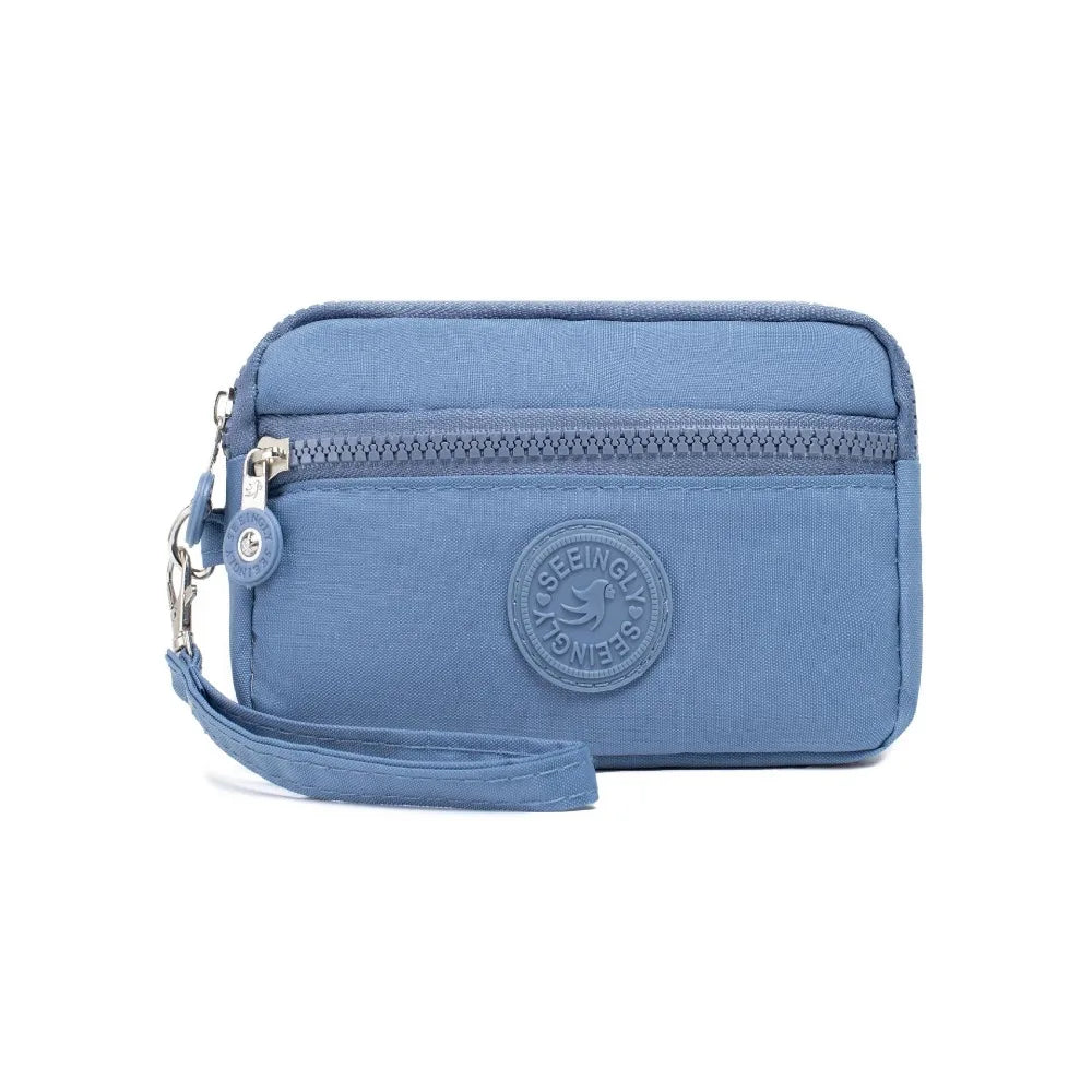 Waterproof Double Layers Zipper Coin Bags Purse Large Capacity Wallet Pouch Card Holder Bank ID Credit Card Keys  Storage Bags