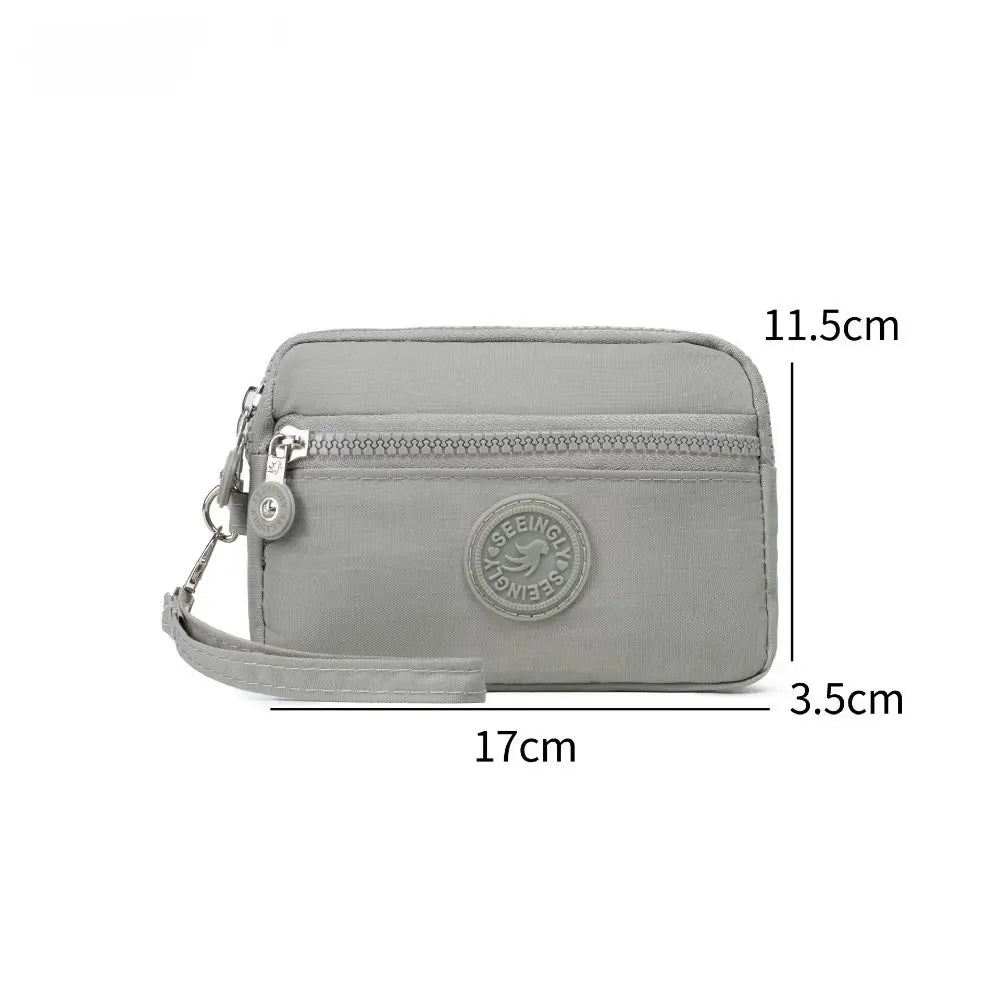 Waterproof Double Layers Zipper Coin Bags Purse Large Capacity Wallet Pouch Card Holder Bank ID Credit Card Keys  Storage Bags