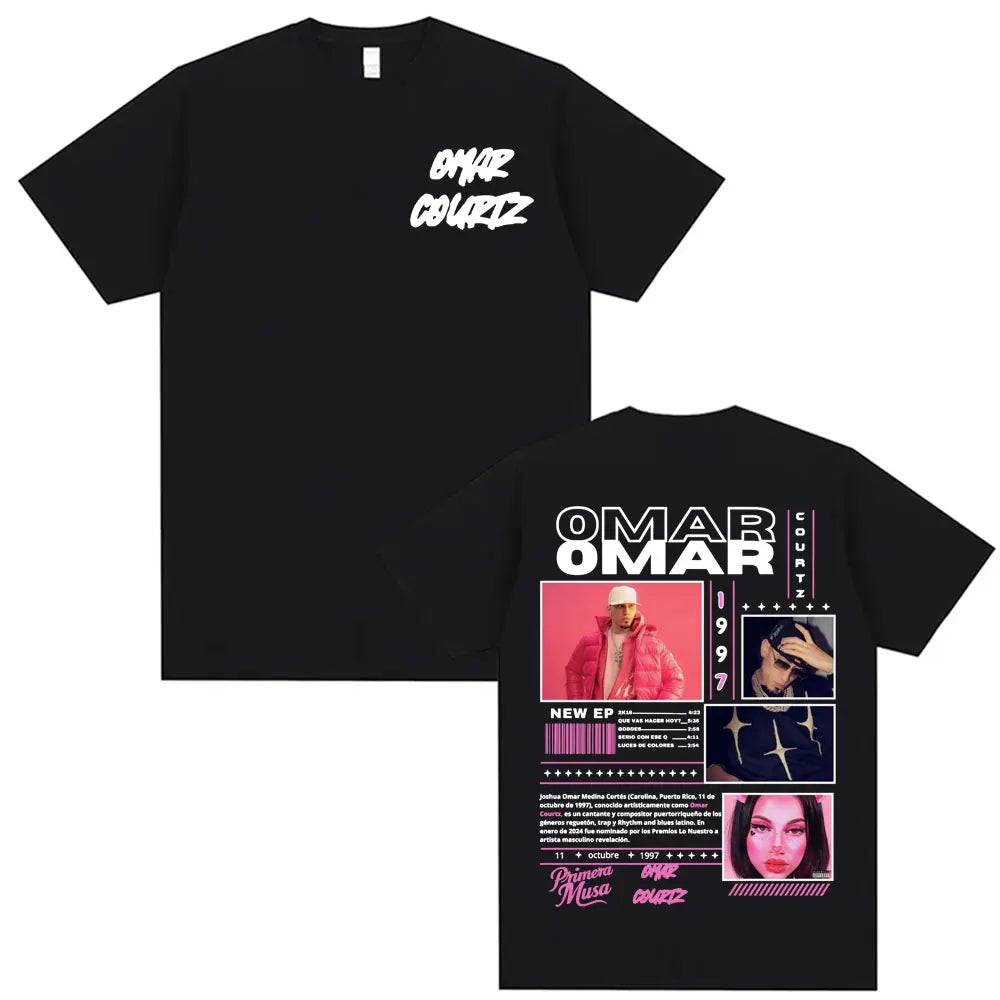 Rapper Omar Courtz Primera Musa 2025 Graphic T-shirts Men Women Vintage 90s Hip Hop Gothic T Shirt Summer Tops Oversized T-shirt