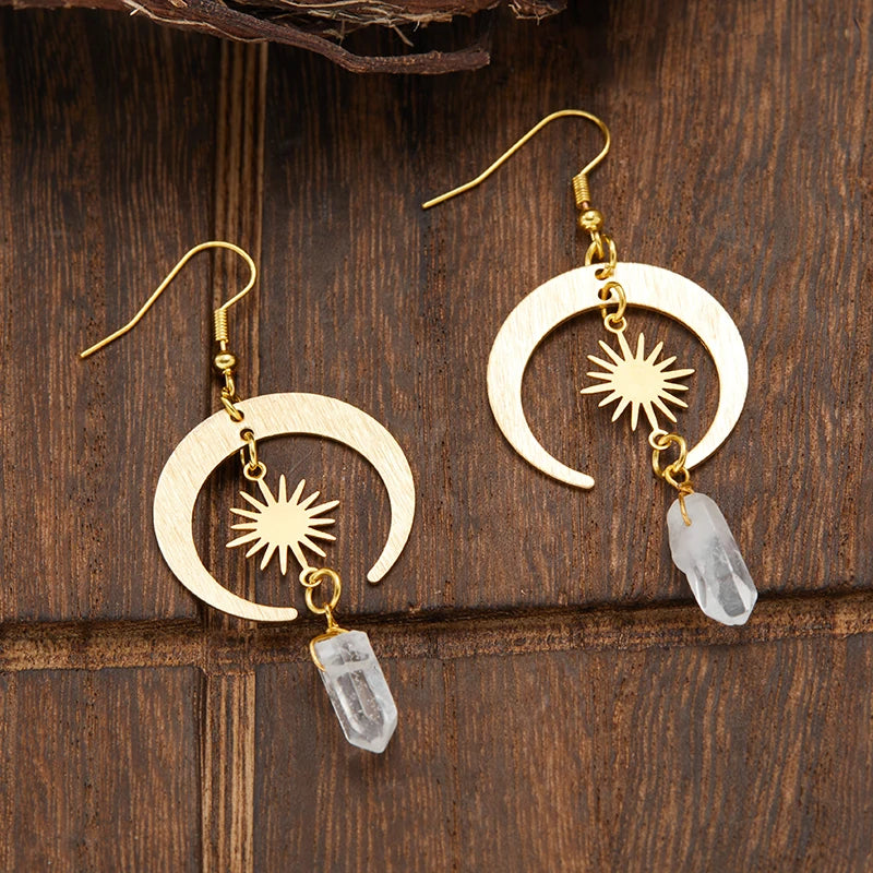Fashionable Sun Star Moon Bohemian Style Dangle Earrings for Women Party Hippie Statement Long Jewelry Minimalism Women Gift
