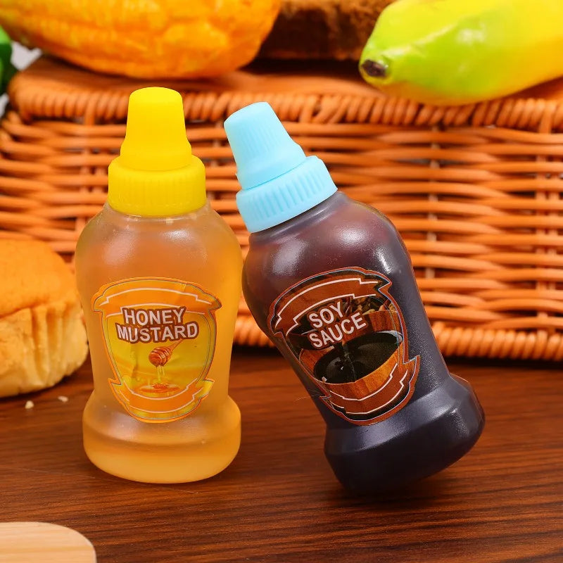 36/4x Mini Condiment Bottles Plastic Oval Squeeze Containers for Sauces Honey Salad Dressing Lunchbox Squeezable Containers Jars