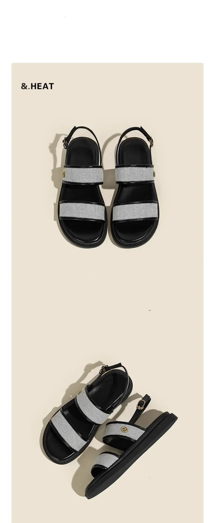Low Sandals Woman Leather Low-heeled Rome Fabric Slides Rubber Hoof Heels Low Sandals Woman Leather Low-heeled Fabric Rubber Sli