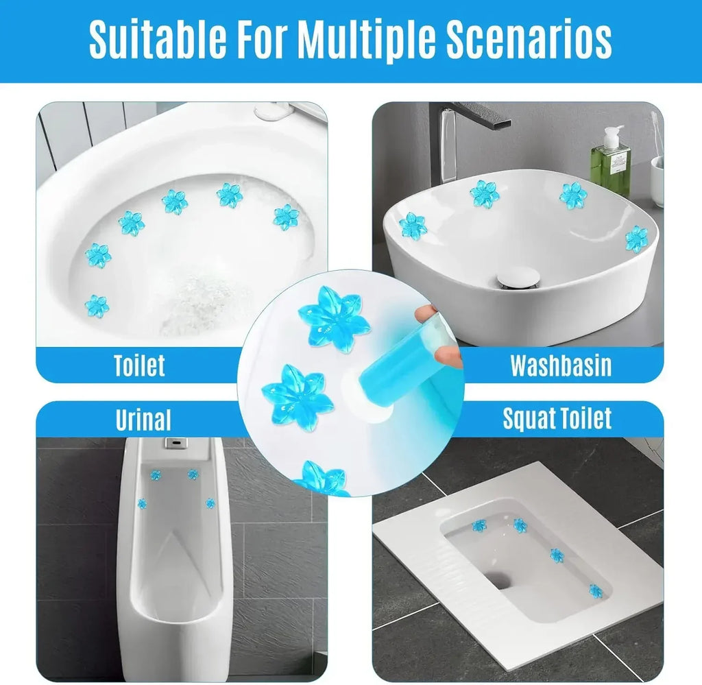 Toilet Gel 1Pc/12 Count Toilet Bowl Gel Stamp 6 Kinds Of Scent Toilet Cleaner Gel Stamp Kit Air Freshener Flower Fragrance