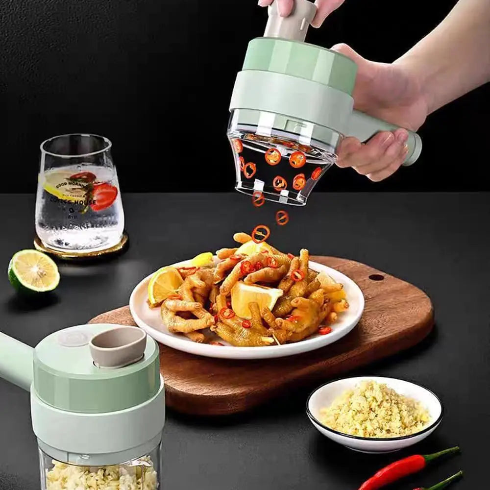 Electric Vegetable Cutter Multifunctional Food Processor Hand-Held Mini Fruit Meat Grinder and USB Chopper Kitchen Accessories