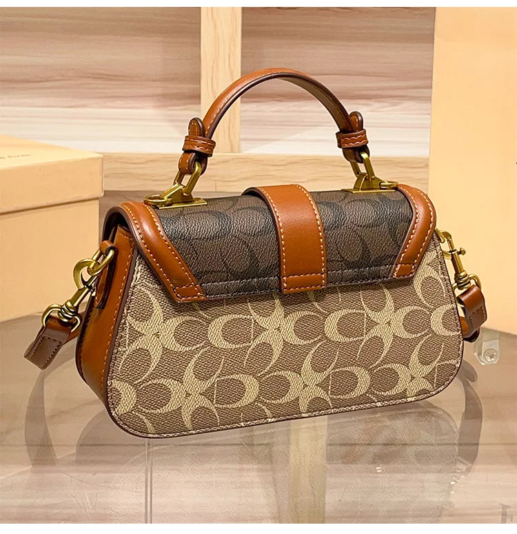Light luxury niche design contrasting color saddle bag 2025 new high-end handbag versatile single shoulder crossbody bag