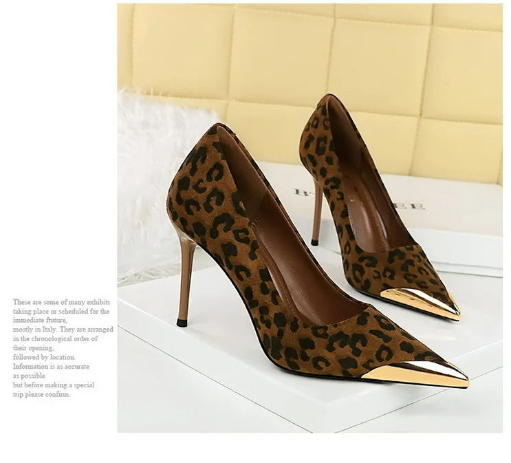 BIGTREE 2026 Spring Autumn Pointed Toe Leopard Woman Pumps Thin Heels Fashion Party Ladies Shoes Zapatillas De Mujer