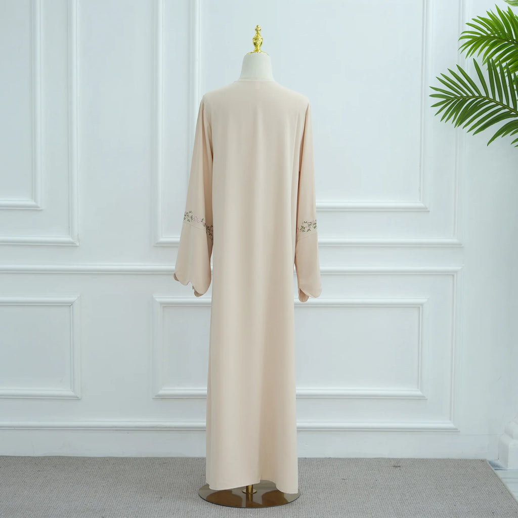 Embroidery Open Abaya and Hijab 2 Piece Set Muslim Dress Abayas for Women Dubai Luxury Islamic Clothing Kaftan Robe Ramadan Eid